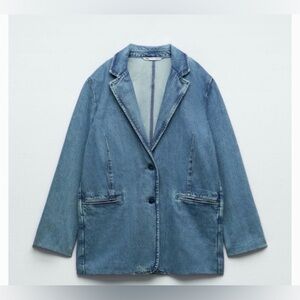 ZARA DENIM BLAZER L